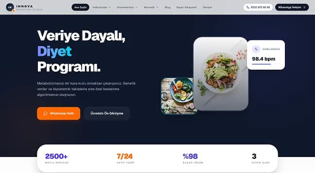 Website fur Ernahrungsexperten Themenvorschau