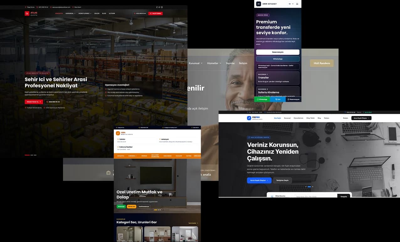 Visual fur fertige Unternehmenswebsite-Themen und Kategorien