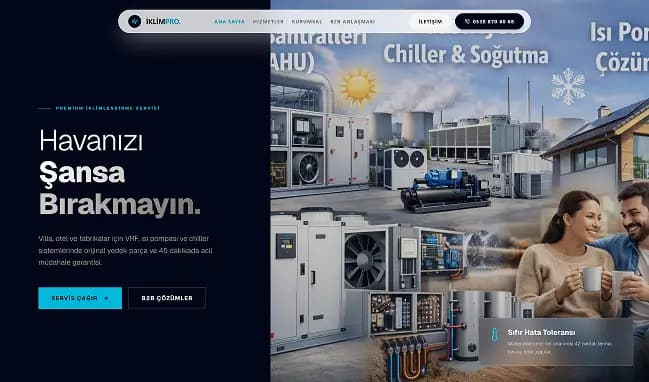 موقع خدمة المكيفات ومضخات الحرارة صورة عرض لقوالب مواقع الشركات الجاهزة والفئات