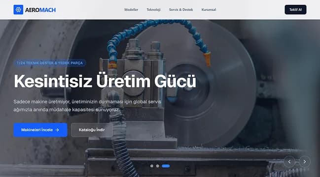 Website fur Maschinenbau Themenvorschau
