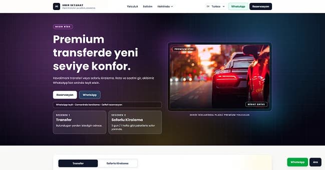 Website fur Transfer und Taxi